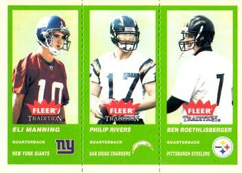 2004 Fleer Tradition - Green #351 Eli Manning / Philip Rivers / Ben Roethlisberger Front