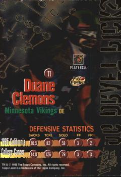 1996 Topps Laser - Draft Picks #11 Duane Clemons Back