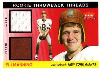 2004 Fleer Tradition - Rookie Throwback Threads Jersey/Helmet #TT-EM2 Eli Manning Front