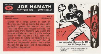 1996 Topps - Joe Namath Reprint (Original Size) #122 Joe Namath Back