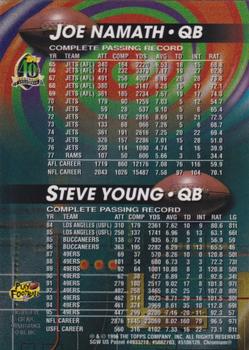 1996 Topps National Sports Collectors Convention Promos #NNO Joe Namath / Steve Young Back