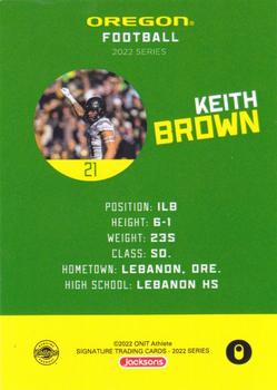 2022 ONIT Athlete Oregon Ducks #NNO Keith Brown Back