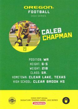 2022 ONIT Athlete Oregon Ducks #NNO Caleb Chapman Back