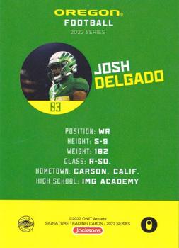2022 ONIT Athlete Oregon Ducks #NNO Josh Delgado Back