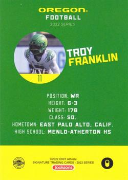 2022 ONIT Athlete Oregon Ducks #NNO Troy Franklin Back