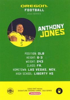 2022 ONIT Athlete Oregon Ducks #NNO Anthony Jones Back