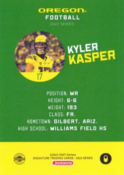 2022 ONIT Athlete Oregon Ducks #NNO Kyler Kasper Back