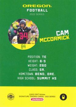 2022 ONIT Athlete Oregon Ducks #NNO Cam McCormick Back