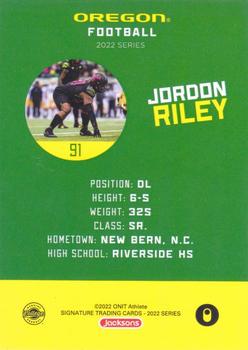 2022 ONIT Athlete Oregon Ducks #NNO Jordon Riley Back