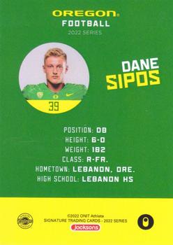 2022 ONIT Athlete Oregon Ducks #NNO Dane Sipos Back