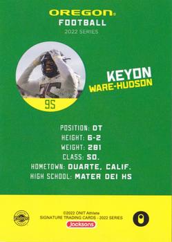 2022 ONIT Athlete Oregon Ducks #NNO Keyon Ware-Hudson Back