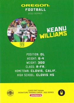 2022 ONIT Athlete Oregon Ducks #NNO Keanu Williams Back