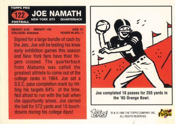 1996 Topps - Joe Namath Reprints #122 Joe Namath Back