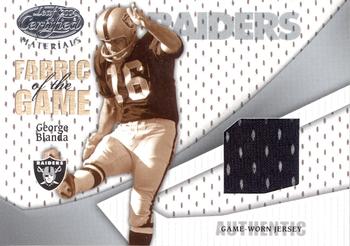 2004 Leaf Certified Materials - Fabric of the Game #FG-39 George Blanda Front