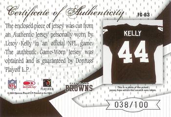 2004 Leaf Certified Materials - Fabric of the Game #FG-63 Leroy Kelly Back