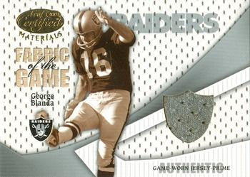 2004 Leaf Certified Materials - Fabric of the Game Team Logo #FG-39 George Blanda Front