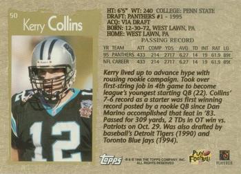 1996 Topps - Promos #50 Kerry Collins Back