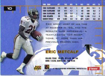 1996 Ultra #10 Eric Metcalf Back