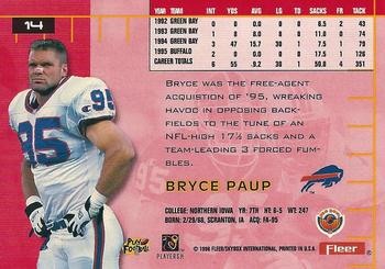 1996 Ultra #14 Bryce Paup Back