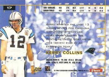 1996 Ultra #17 Kerry Collins Back