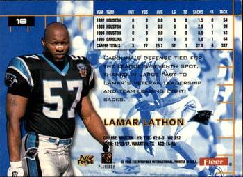 1996 Ultra #18 Lamar Lathon Back