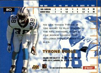 1996 Ultra #20 Tyrone Poole Back
