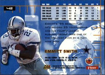 1996 Ultra #42 Emmitt Smith Back