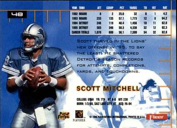 1996 Ultra #48 Scott Mitchell Back