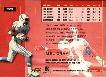 1996 Ultra #59 Mel Gray Back