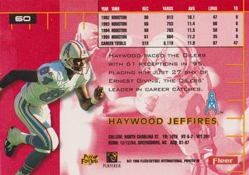 1996 Ultra #60 Haywood Jeffires Back