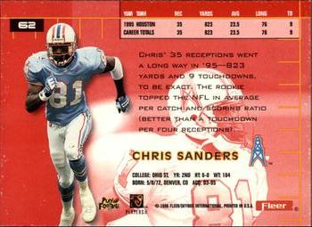 1996 Ultra #62 Chris Sanders Back