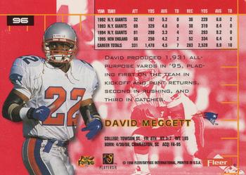1996 Ultra #96 Dave Meggett Back