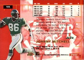 1996 Ultra #111 Johnny Mitchell Back