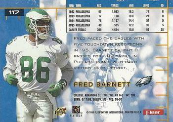 1996 Ultra #117 Fred Barnett Back