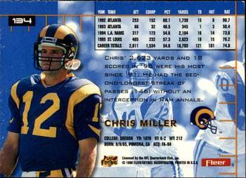 1996 Ultra #134 Chris Miller Back