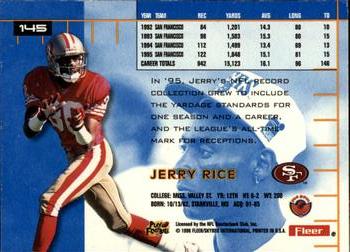 1996 Ultra #145 Jerry Rice Back