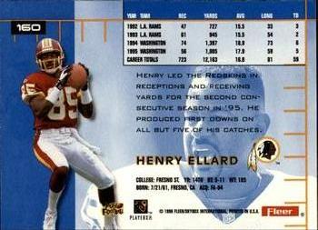 1996 Ultra #160 Henry Ellard Back