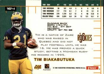 1996 Ultra #164 Tim Biakabutuka Back