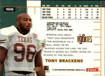1996 Ultra #165 Tony Brackens Back