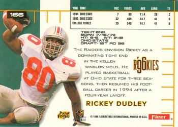 1996 Ultra #166 Rickey Dudley Back
