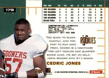 1996 Ultra #173 Cedric Jones Back