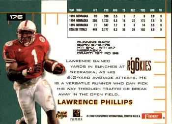 1996 Ultra #176 Lawrence Phillips Back