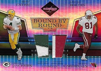 2004 Leaf Limited - Bound by Round Jerseys Prime #BR-1 Brett Favre / Anquan Boldin Front