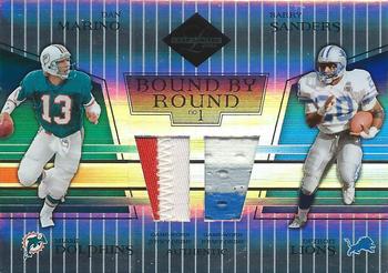 2004 Leaf Limited - Bound by Round Jerseys Prime #BR-2 Dan Marino / Barry Sanders Front