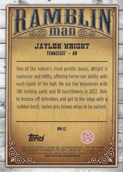 2023 Bowman University Chrome - Ramblin' Man #RM-12 Jaylen Wright Back