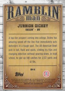 2023 Bowman University Chrome - Ramblin' Man #RM-14 Jurrion Dickey Back