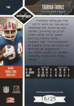 2004 Leaf Limited - Gold Spotlight #146 Thurman Thomas Back