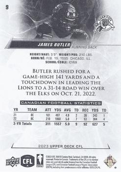 2023 Upper Deck CFL #9 James Butler Back