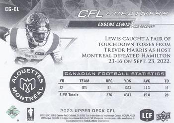 2023 Upper Deck CFL - CFL Greatness #CG-EL Eugene Lewis Back