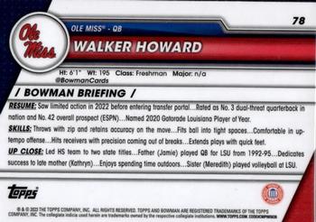 2023 Bowman University Chrome - Refractor #78 Walker Howard Back